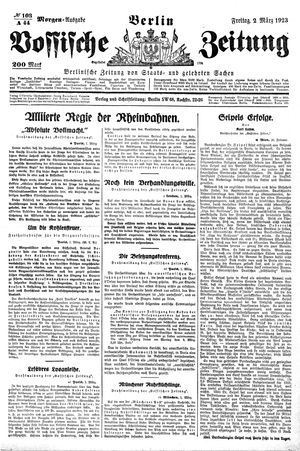Vossische Zeitung vom 02.03.1923