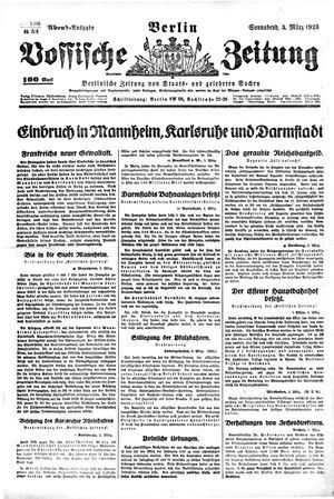 Vossische Zeitung vom 03.03.1923