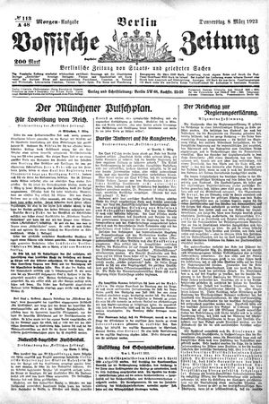 Vossische Zeitung vom 08.03.1923