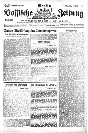 Vossische Zeitung on Mar 13, 1923