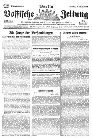 Vossische Zeitung vom 19.03.1923