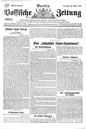 Vossische Zeitung on Mar 20, 1923