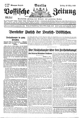 Vossische Zeitung vom 23.03.1923