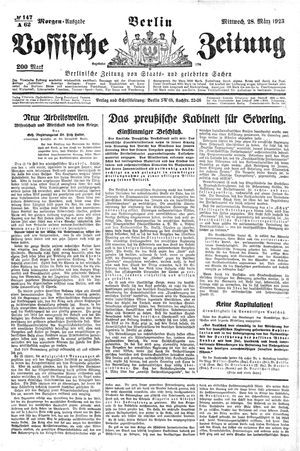 Vossische Zeitung on Mar 28, 1923