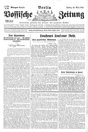 Vossische Zeitung on Mar 30, 1923