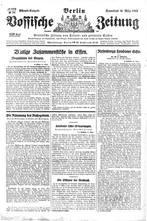 Vossische Zeitung on Mar 31, 1923