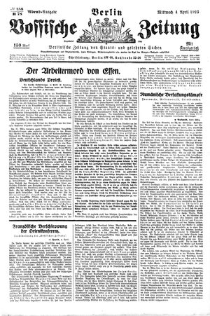 Vossische Zeitung vom 04.04.1923