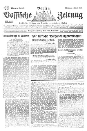 Vossische Zeitung vom 04.04.1923