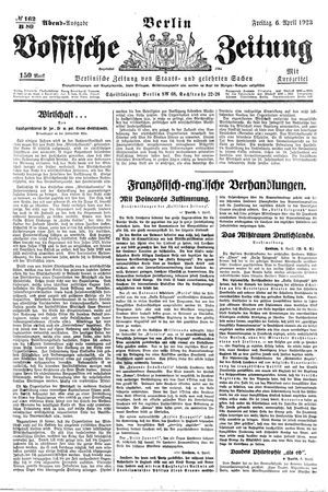 Vossische Zeitung vom 06.04.1923