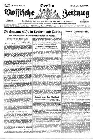 Vossische Zeitung vom 09.04.1923