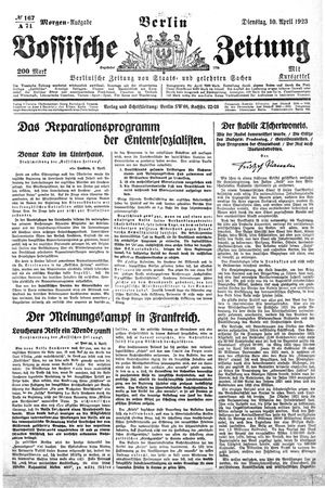 Vossische Zeitung on Apr 10, 1923