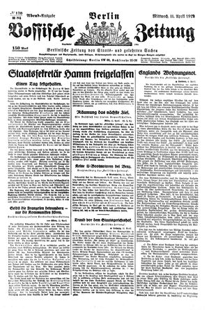 Vossische Zeitung on Apr 11, 1923