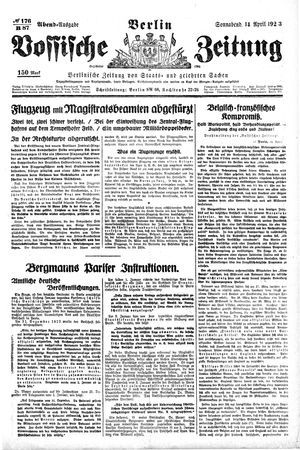 Vossische Zeitung on Apr 14, 1923