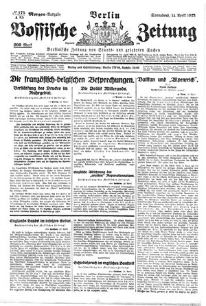Vossische Zeitung vom 14.04.1923