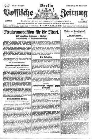 Vossische Zeitung on Apr 19, 1923