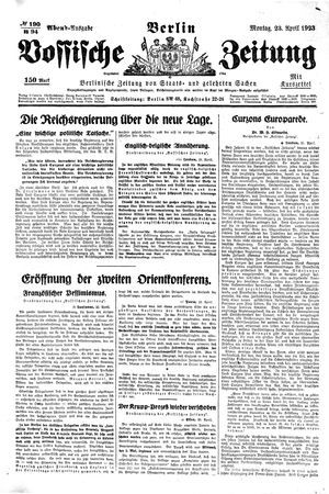 Vossische Zeitung vom 23.04.1923