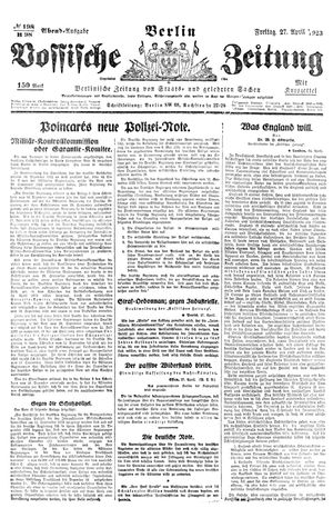 Vossische Zeitung vom 27.04.1923