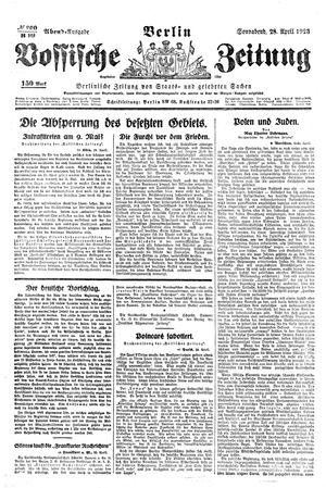 Vossische Zeitung vom 28.04.1923