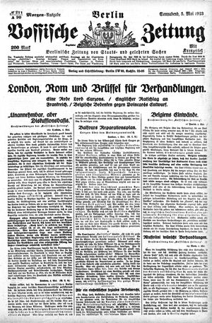 Vossische Zeitung vom 05.05.1923