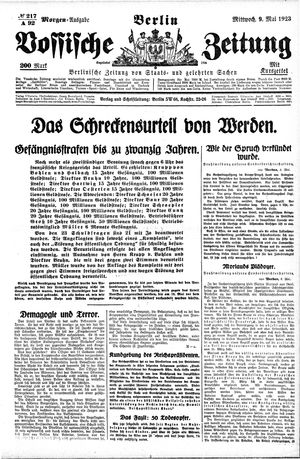 Vossische Zeitung vom 09.05.1923