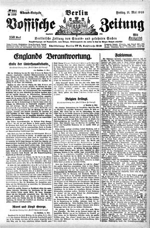 Vossische Zeitung on May 11, 1923