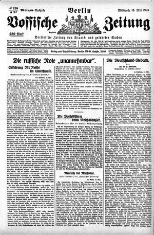 Vossische Zeitung vom 16.05.1923