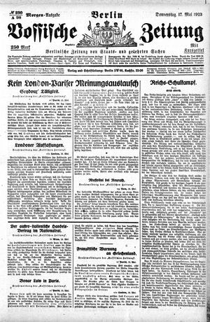 Vossische Zeitung vom 17.05.1923
