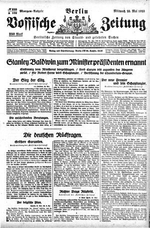 Vossische Zeitung on May 23, 1923