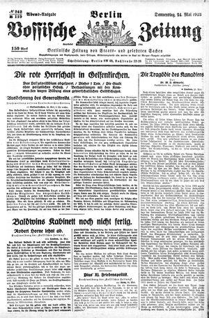 Vossische Zeitung vom 24.05.1923