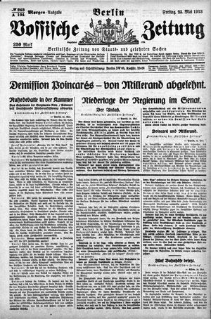 Vossische Zeitung vom 25.05.1923