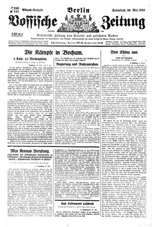 Vossische Zeitung vom 26.05.1923