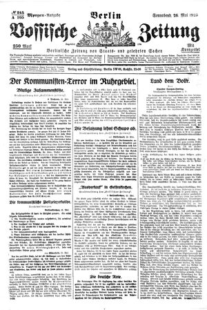 Vossische Zeitung vom 26.05.1923