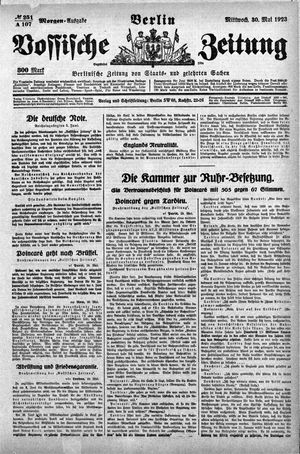 Vossische Zeitung on May 30, 1923