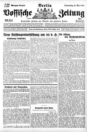 Vossische Zeitung vom 31.05.1923