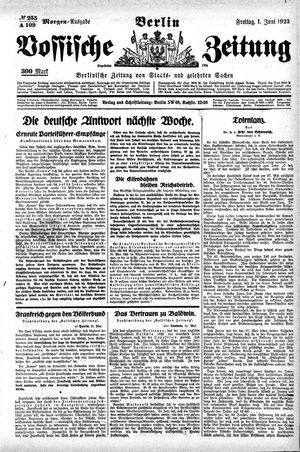 Vossische Zeitung on Jun 1, 1923