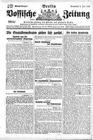 Vossische Zeitung on Jun 2, 1923