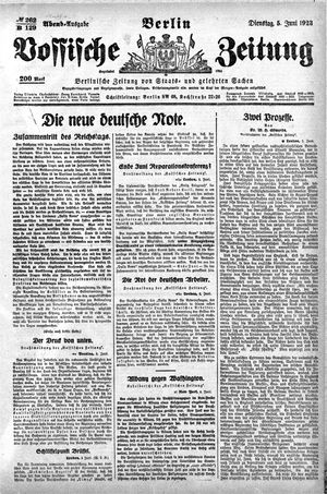 Vossische Zeitung on Jun 5, 1923
