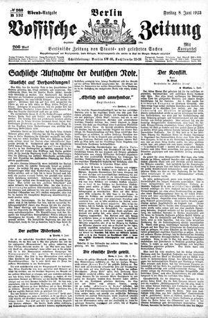 Vossische Zeitung vom 08.06.1923