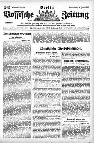 Vossische Zeitung vom 09.06.1923