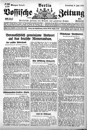 Vossische Zeitung vom 09.06.1923