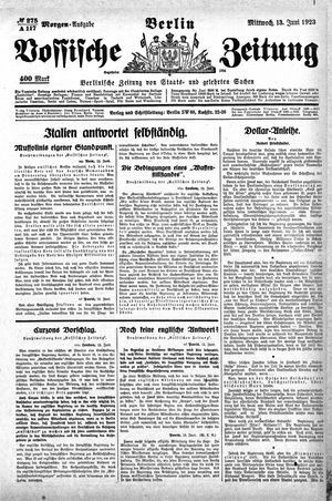Vossische Zeitung vom 13.06.1923