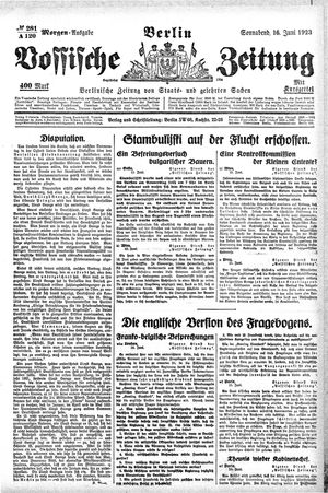 Vossische Zeitung vom 16.06.1923