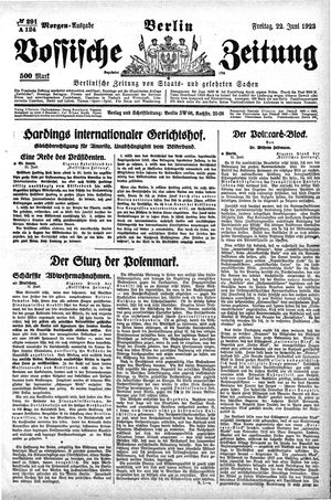 Vossische Zeitung vom 22.06.1923