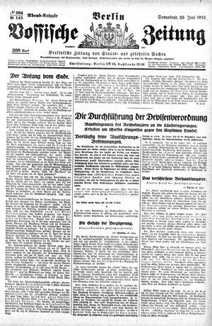 Vossische Zeitung vom 23.06.1923