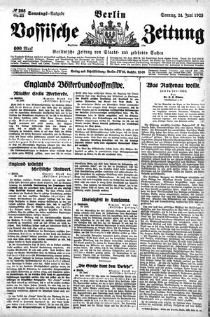 Vossische Zeitung vom 24.06.1923