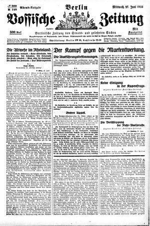 Vossische Zeitung vom 27.06.1923