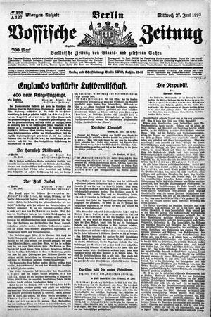 Vossische Zeitung vom 27.06.1923