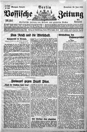 Vossische Zeitung vom 30.06.1923