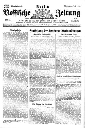 Vossische Zeitung on Jul 4, 1923