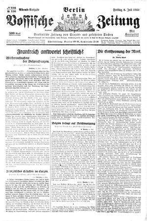 Vossische Zeitung on Jul 6, 1923
